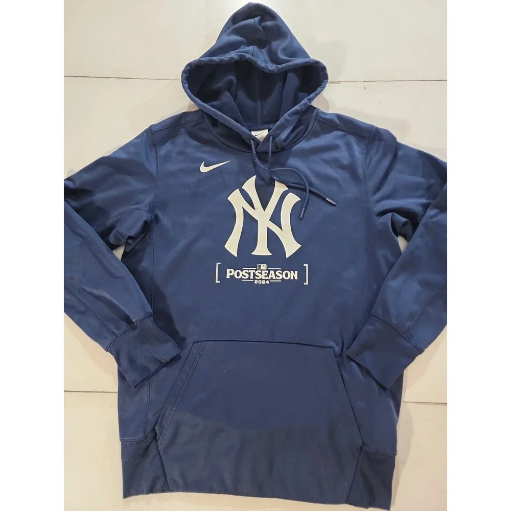Nike New York Yankees Postseason Playoff 2024 Hoodie Mens Small Navy Blue MLB